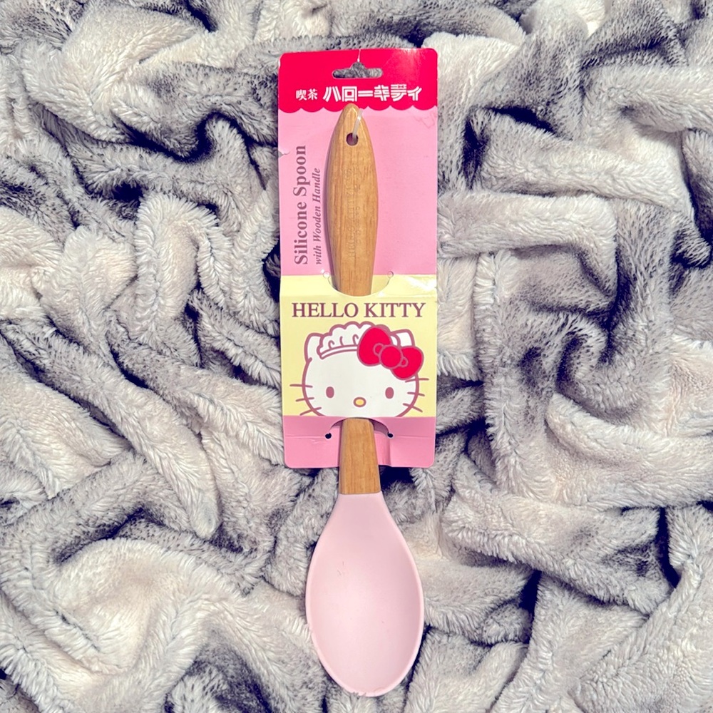 Silicone Hello Kitty Spoon with a Wooden Handle